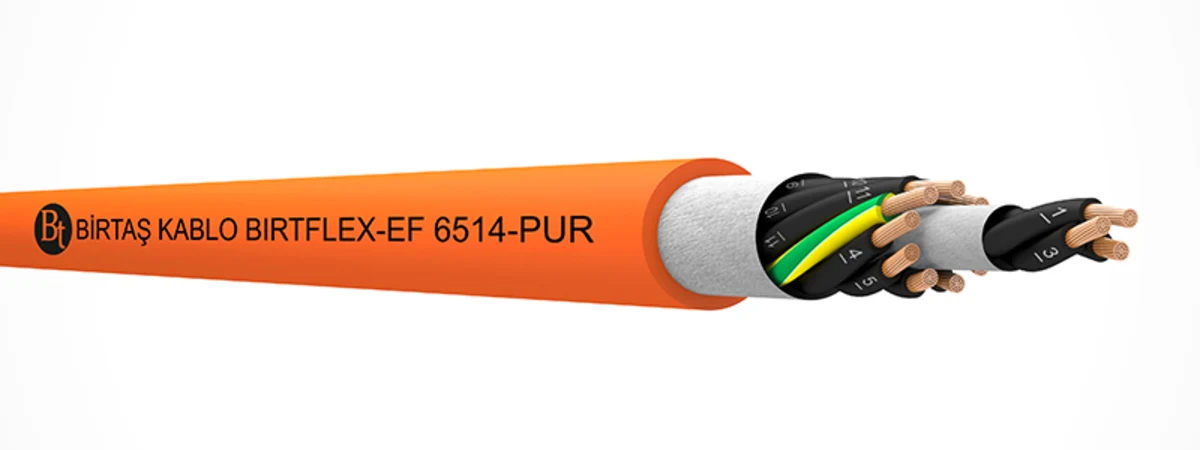 Кабель керування Birtaş Kablo BIRTFLEX-EF 6514-PUR для рухомих з’єднань у розрізі