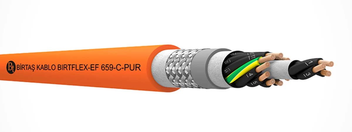 Екранований кабель керування Birtaş Kablo BIRTFLEX-EF 659-C-PUR для рухомих з’єднань